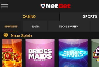 Die Lobby mit der Spielauswahl der NetBet App