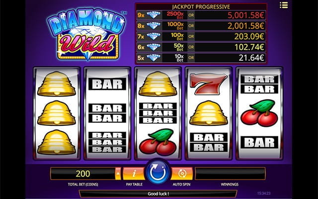 Five-tiered progressive jackpot game Diamond Wild, made by iSoftBet.